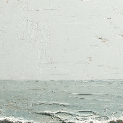 BUYARTVIEW Whispering Tide – Textured Minimalist Impasto Seascape Painting - image 5