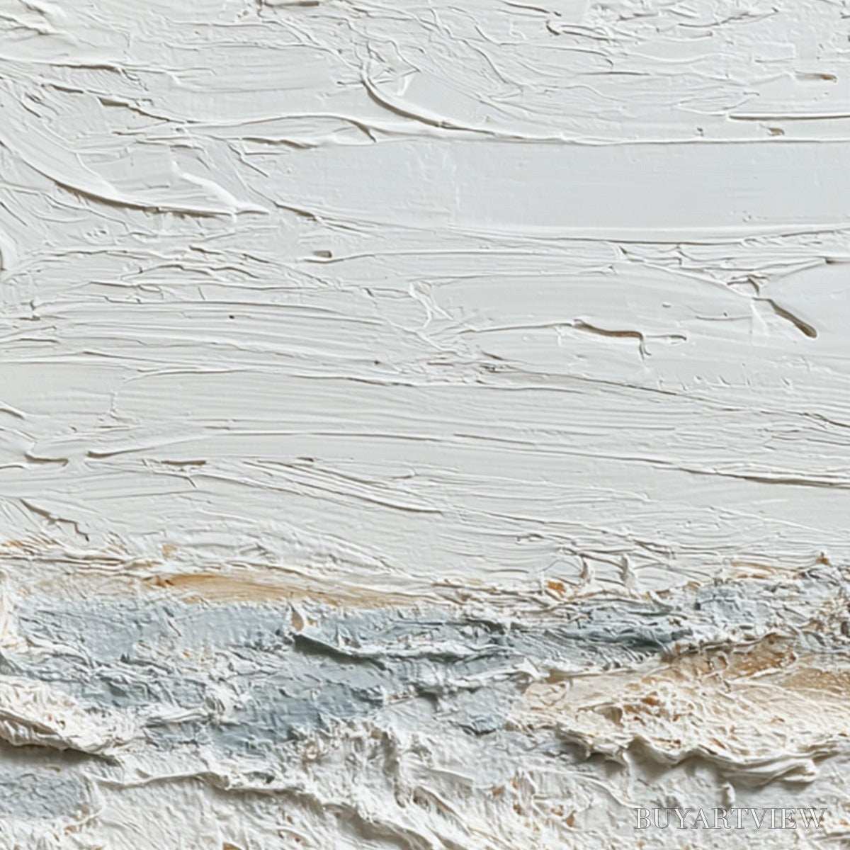 BUYARTVIEW Whispering Tides – Heavily Textured Wabi Sabi Seascape Painting - image 5