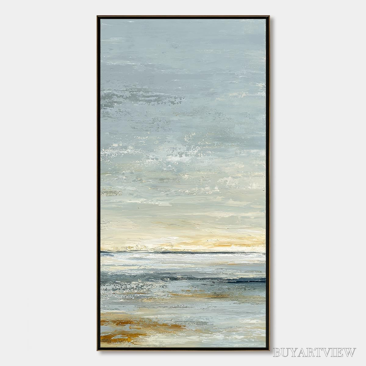 BUYARTVIEW Quiet Horizon – Textured Minimalist Wabi Sabi Seascape - image 1