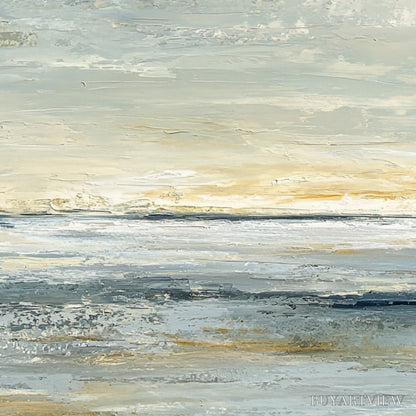BUYARTVIEW Quiet Horizon – Textured Minimalist Wabi Sabi Seascape - image 3