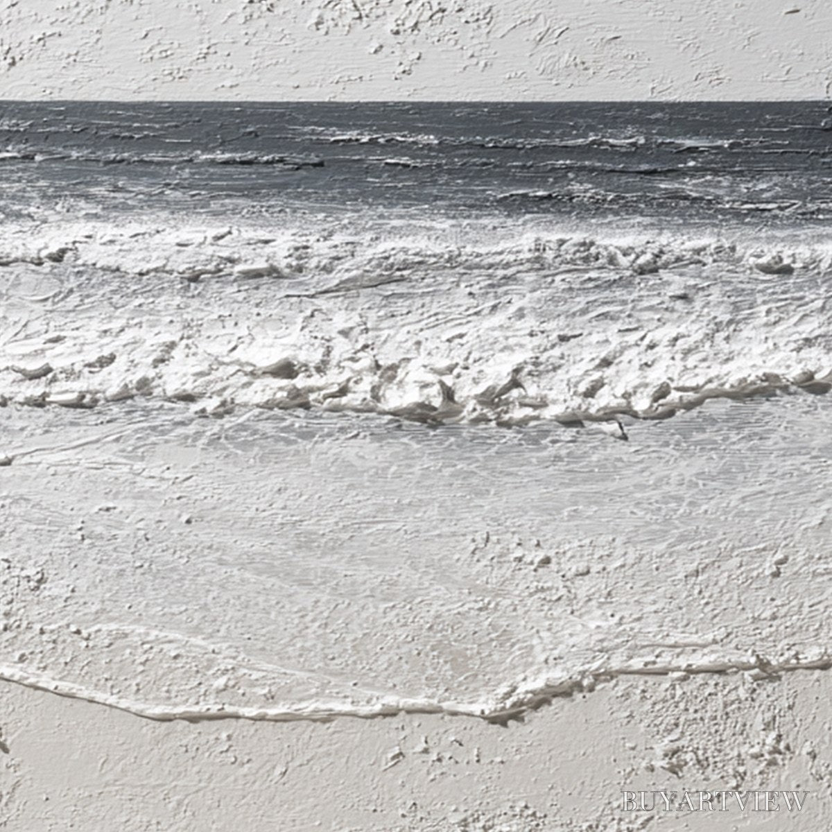 BUYARTVIEW Eternal Shore – Wabi Sabi Textured Minimalist Seascape Painting - image 3