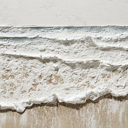 BUYARTVIEW Coastal Whisper – Textured Minimalist Wabi Sabi Beach Painting - image 3