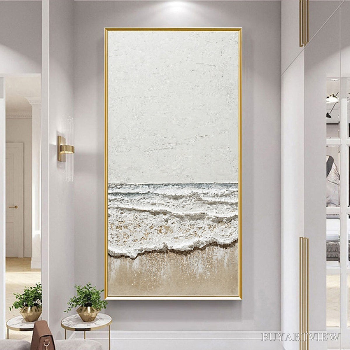 BUYARTVIEW Coastal Whisper – Textured Minimalist Wabi Sabi Beach Painting - image 6