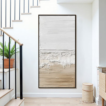 BUYARTVIEW Shoreline Echo – Wabi Sabi Textured Minimalist Painting - image 3