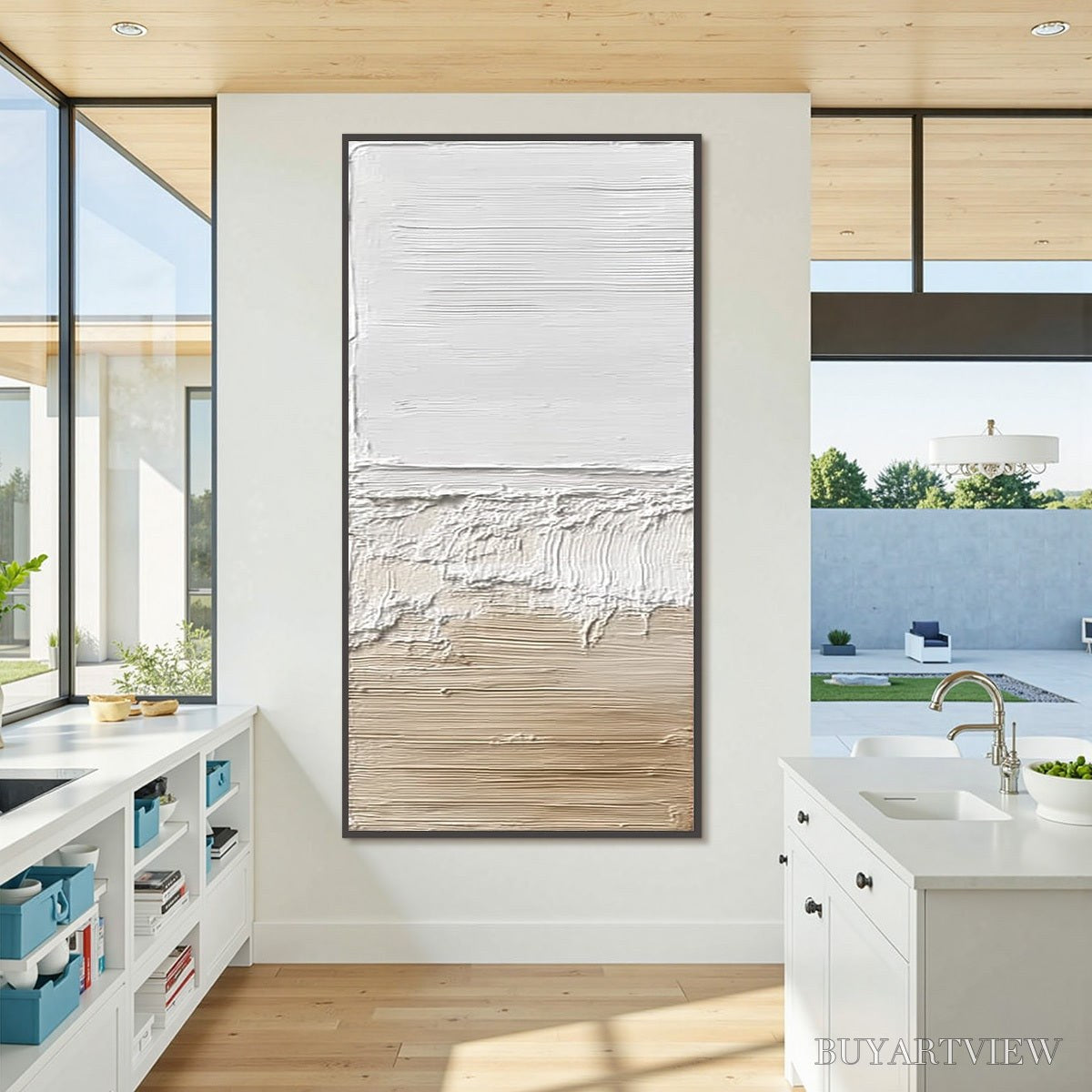 BUYARTVIEW Shoreline Echo – Wabi Sabi Textured Minimalist Painting - image 4