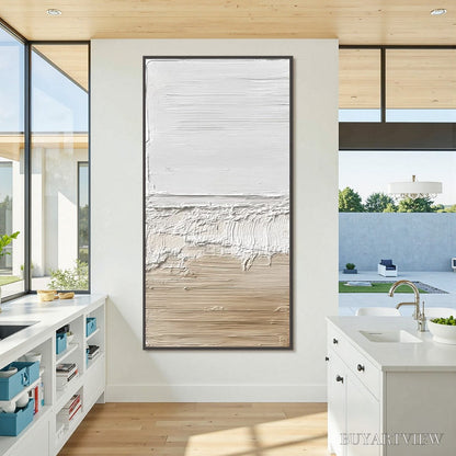 BUYARTVIEW Shoreline Echo – Wabi Sabi Textured Minimalist Painting - image 4