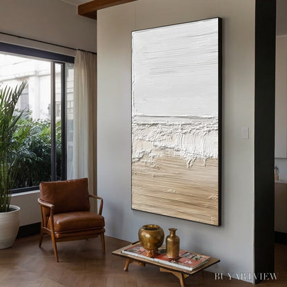 BUYARTVIEW Shoreline Echo – Wabi Sabi Textured Minimalist Painting - image 5