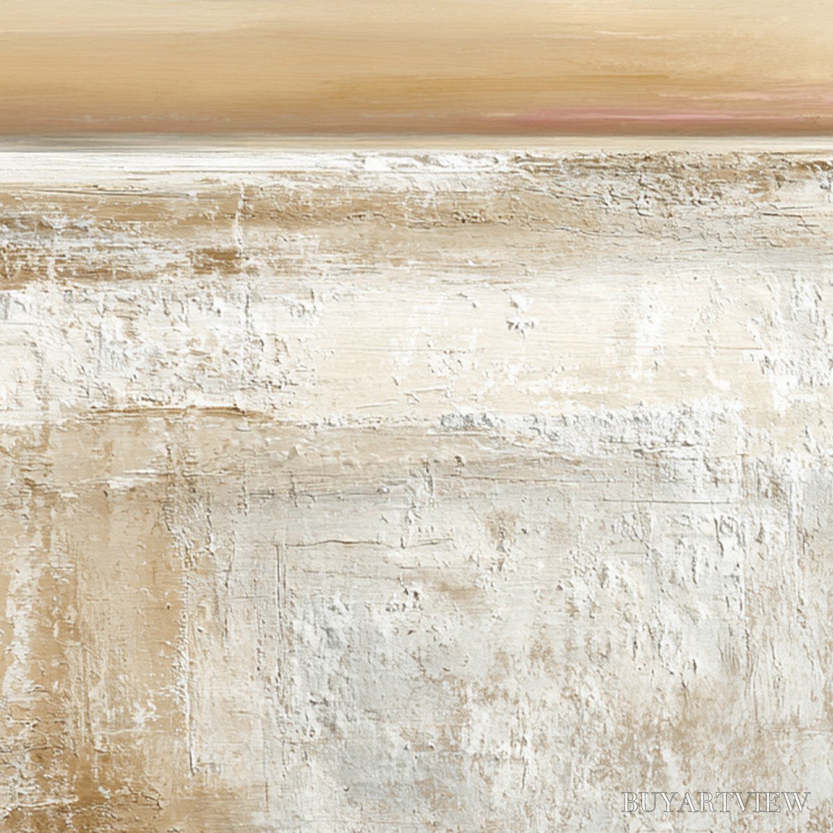 BUYARTVIEW Quiet Shore – Textured Wabi Sabi Minimalist Beach Painting - image 3