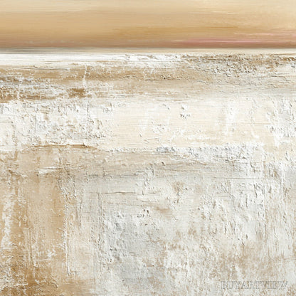 BUYARTVIEW Quiet Shore – Textured Wabi Sabi Minimalist Beach Painting - image 3
