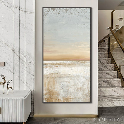 BUYARTVIEW Quiet Shore – Textured Wabi Sabi Minimalist Beach Painting - image 6