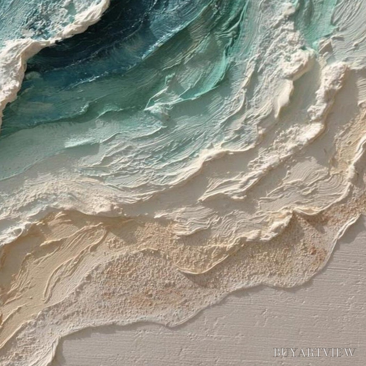 BUYARTVIEW Ocean'S Breath – Textured Wabi Sabi Coastal Seascape Painting - image 3