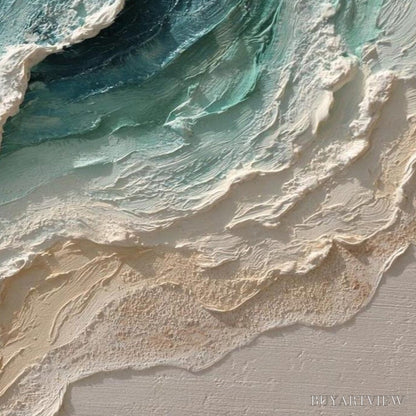 BUYARTVIEW Ocean'S Breath – Textured Wabi Sabi Coastal Seascape Painting - image 3
