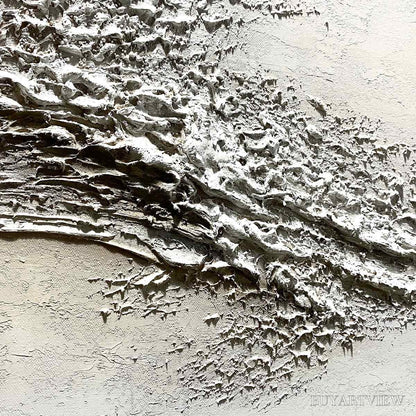 BUYARTVIEW White Crest – Textured Minimalist Ocean Wave Painting - image 3
