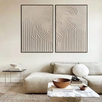 BUYARTVIEW Zen Cascade – Wabi Sabi Textured Diptych - image 4