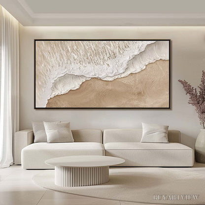 BUYARTVIEW Eternal Tide – Textured Wabi Sabi Beach & Sea Painting - image 2