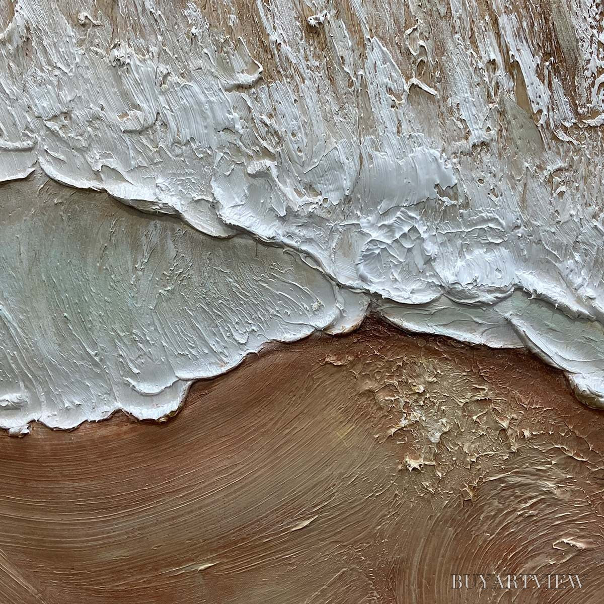 BUYARTVIEW Eternal Tide – Textured Wabi Sabi Beach & Sea Painting - image 3