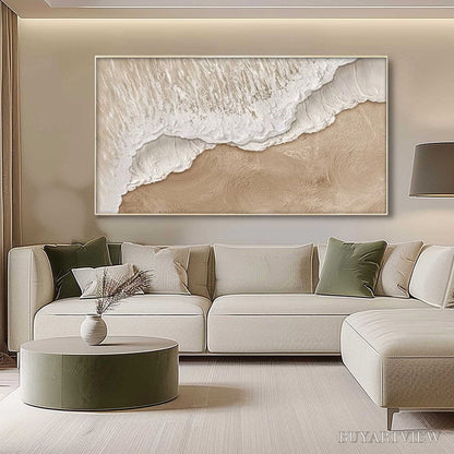 BUYARTVIEW Eternal Tide – Textured Wabi Sabi Beach & Sea Painting - image 5
