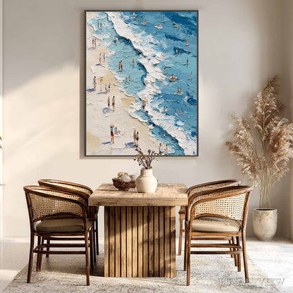 BUYARTVIEW Sunlit Tideline – Textured Palette Knife Beach Scene Painting - image 4