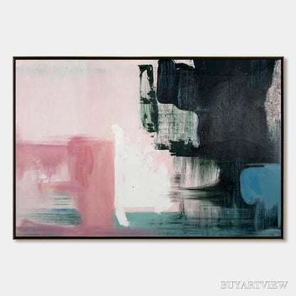 BUYARTVIEW Ink & Blossom – Minimalist Abstract Color-Block Oil Painting - image 1