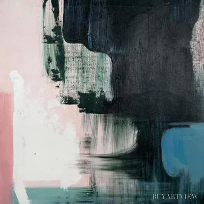 BUYARTVIEW Ink & Blossom – Minimalist Abstract Color-Block Oil Painting - image 3