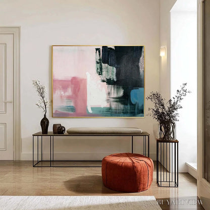 BUYARTVIEW Ink & Blossom – Minimalist Abstract Color-Block Oil Painting - image 4
