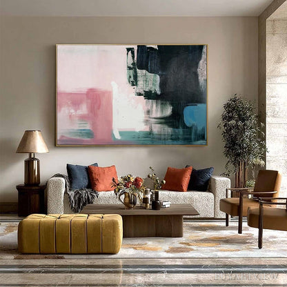 BUYARTVIEW Ink & Blossom – Minimalist Abstract Color-Block Oil Painting - image 6