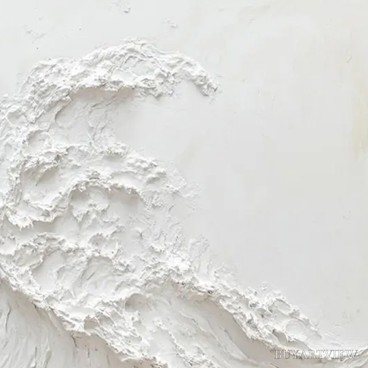 BUYARTVIEW Alabaster Swell – Minimalist Textured Coastal Oil Painting - image 5
