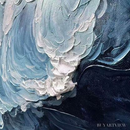 BUYARTVIEW Ready to Ship | Crashing Waves – Textured Coastal Seascape Oil Painting - image 4