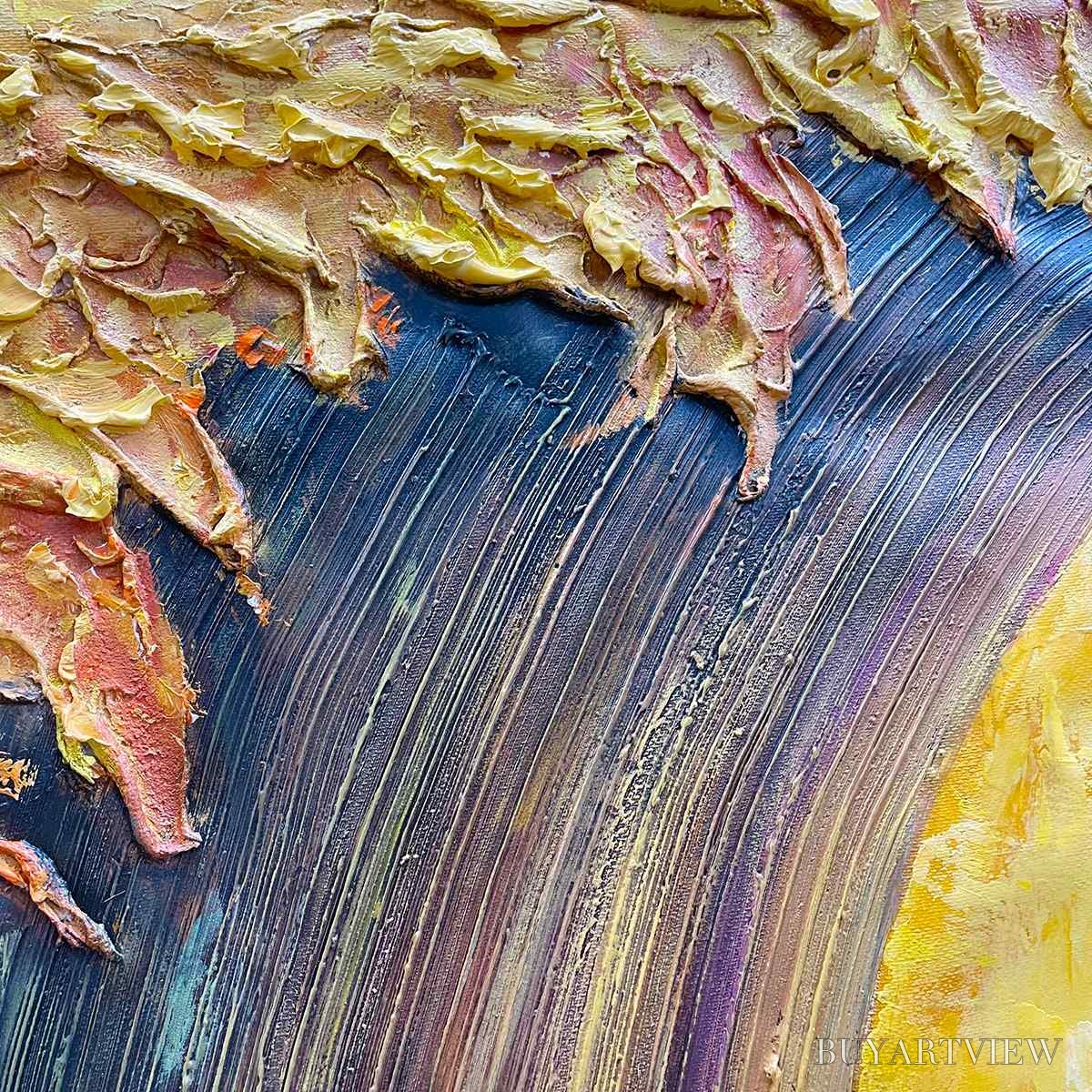 BUYARTVIEW Ready to Ship | Golden Wave Dreams – A Work of Textured Sea Billows - image 4
