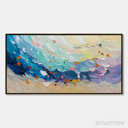 BUYARTVIEW Ready to Ship | Coral Dream – Textured Abstract Seascape Oil Painting - image 3