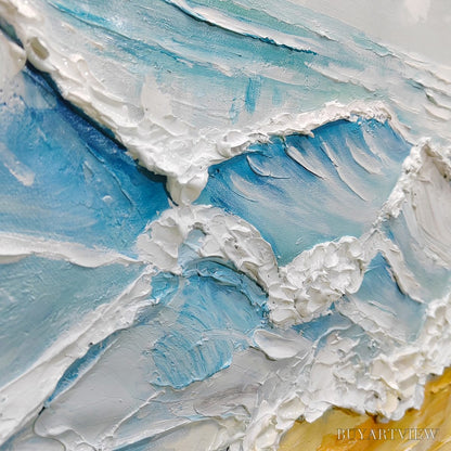 BUYARTVIEW Ready to Ship | Ocean'S Embrace – Textured Seascape Painting - image 4
