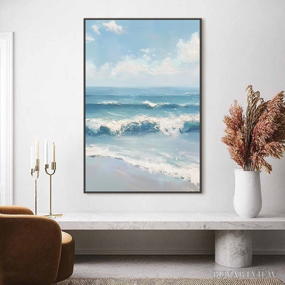 BUYARTVIEW Azure Crest – Textured Impasto Seascape Oil Painting - image 2