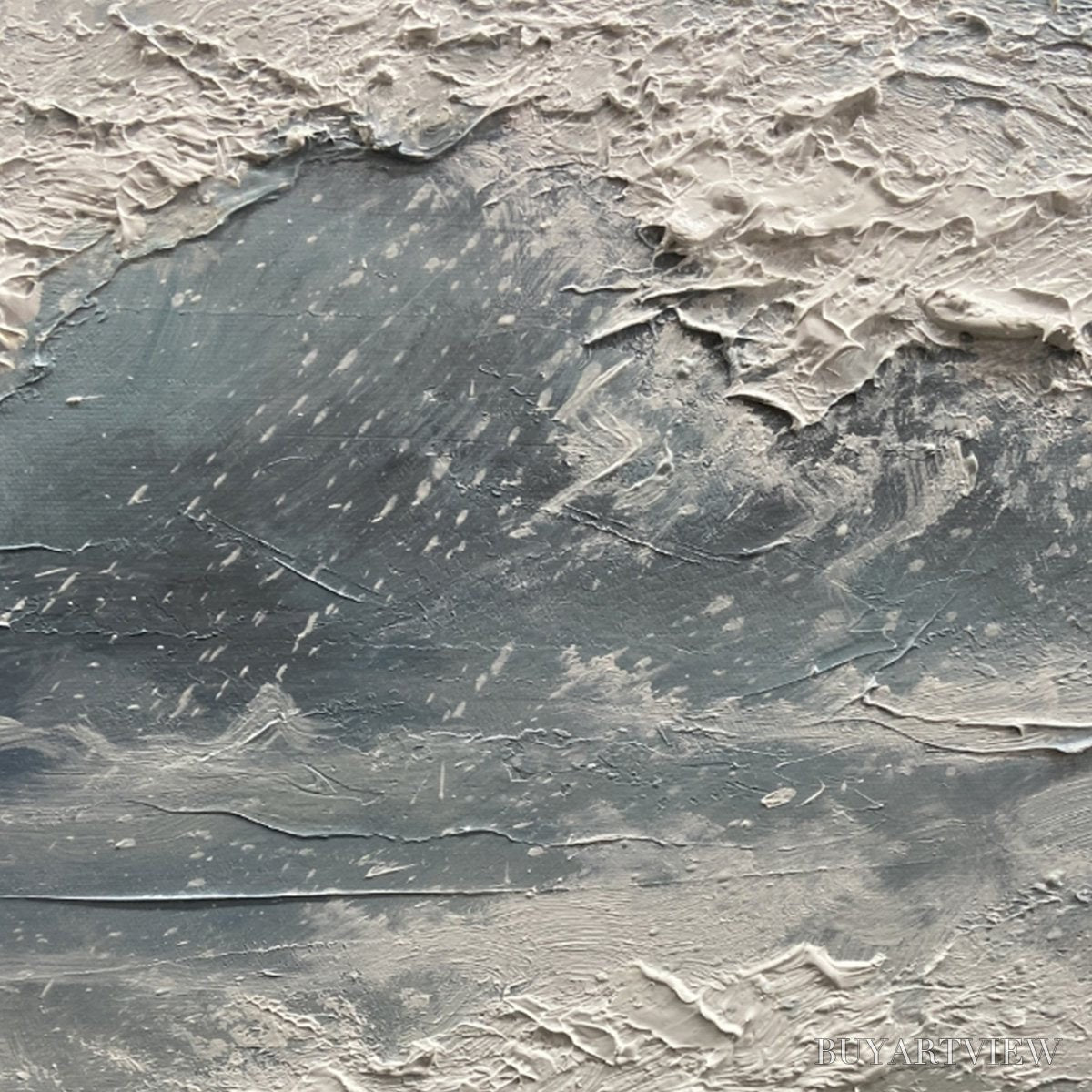 BUYARTVIEW Serene Shore – Textured Minimalist Coastal Seascape - image 6