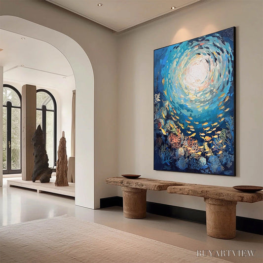 BUYARTVIEW Ocean’S Grace – Textured Impasto Seascape Painting - image 2