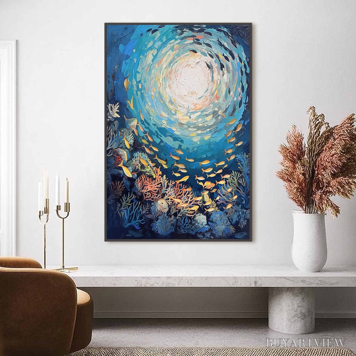 BUYARTVIEW Ocean’S Grace – Textured Impasto Seascape Painting - image 4