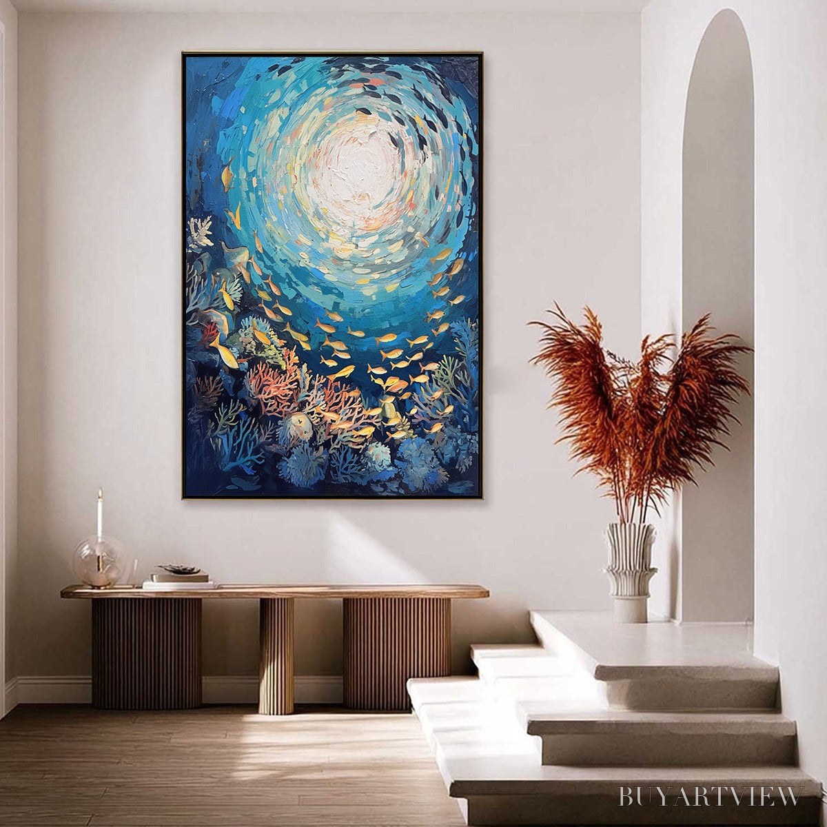 BUYARTVIEW Ocean’S Grace – Textured Impasto Seascape Painting - image 5