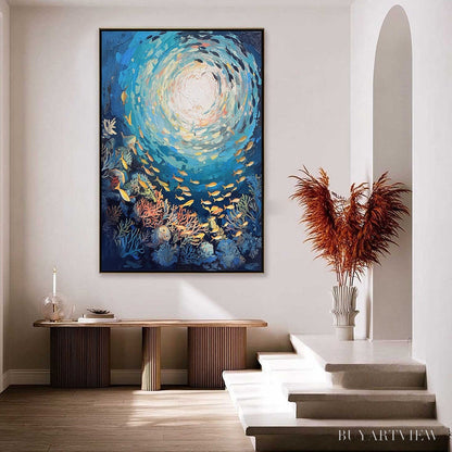BUYARTVIEW Ocean’S Grace – Textured Impasto Seascape Painting - image 5