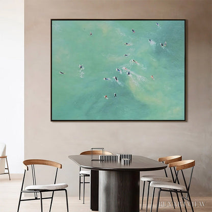 BUYARTVIEW Tidal Chase – Aerial Surfer Sports Scene Painting - image 2