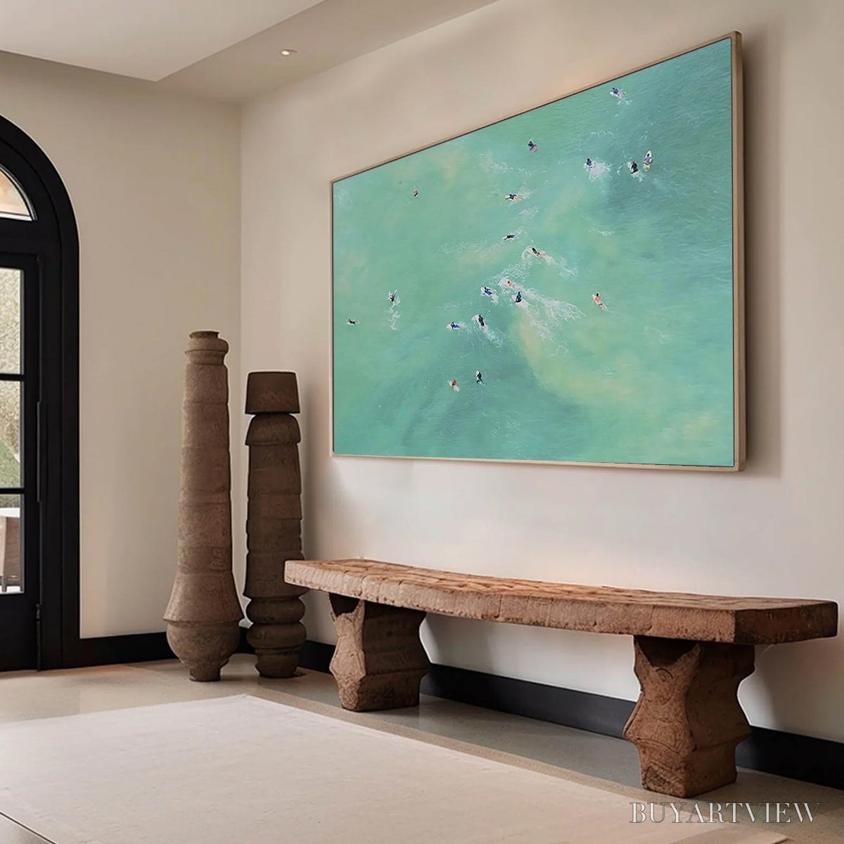 BUYARTVIEW Tidal Chase – Aerial Surfer Sports Scene Painting - image 6