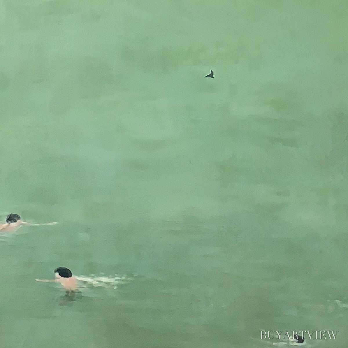 BUYARTVIEW Tidal Glide – Minimalist Swimmer Sports Oil Painting - image 6