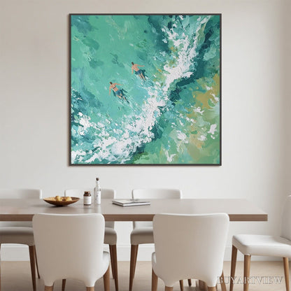 BUYARTVIEW Ocean'S Embrace Textured Impressionist Seascape Oil Painting - image 2