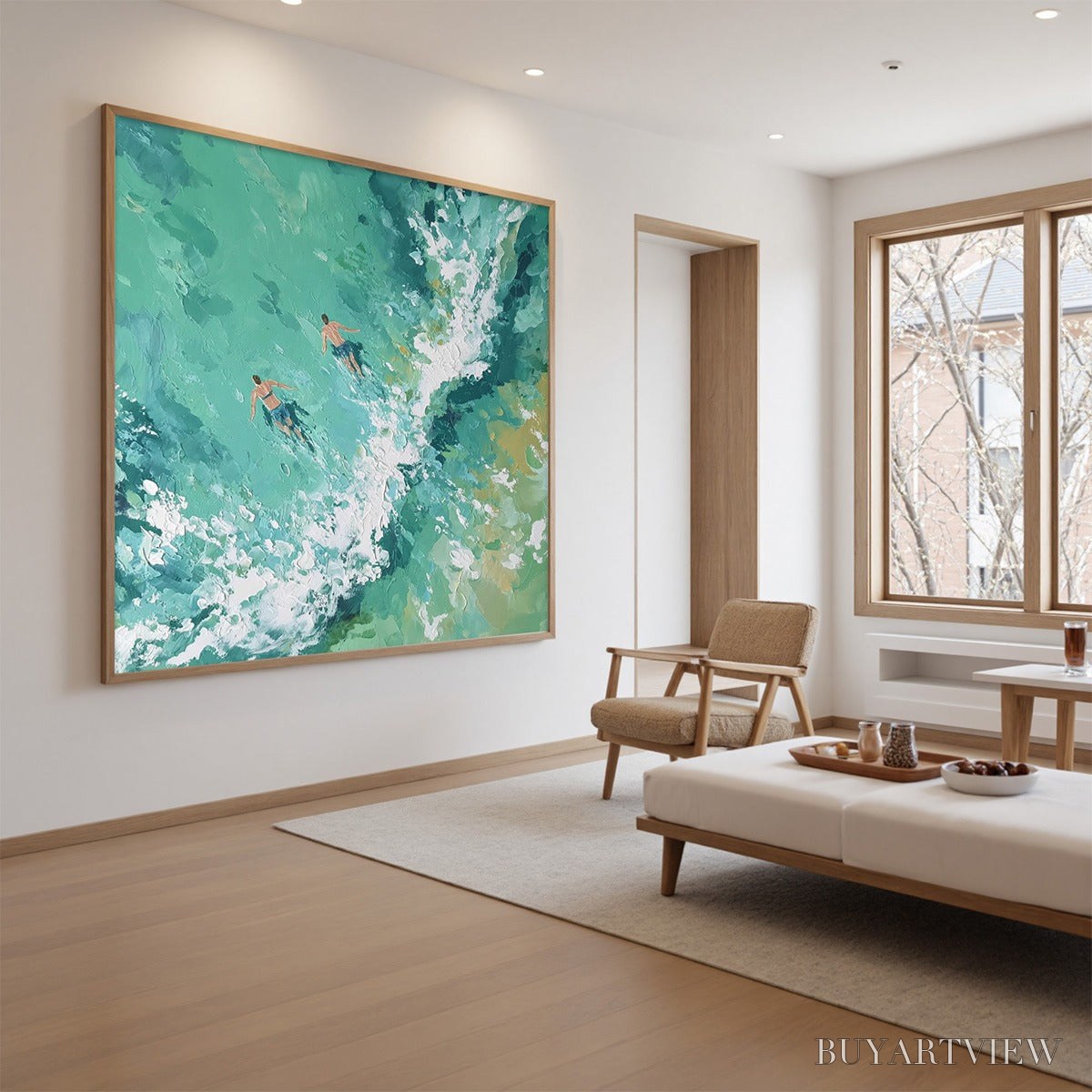 BUYARTVIEW Ocean'S Embrace Textured Impressionist Seascape Oil Painting - image 4