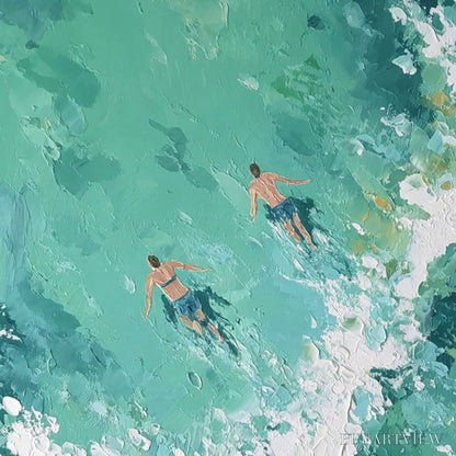 BUYARTVIEW Ocean'S Embrace Textured Impressionist Seascape Oil Painting - image 6