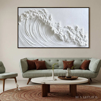 BUYARTVIEW White Crest – Textured Impasto Seascape Oil Painting - image 2