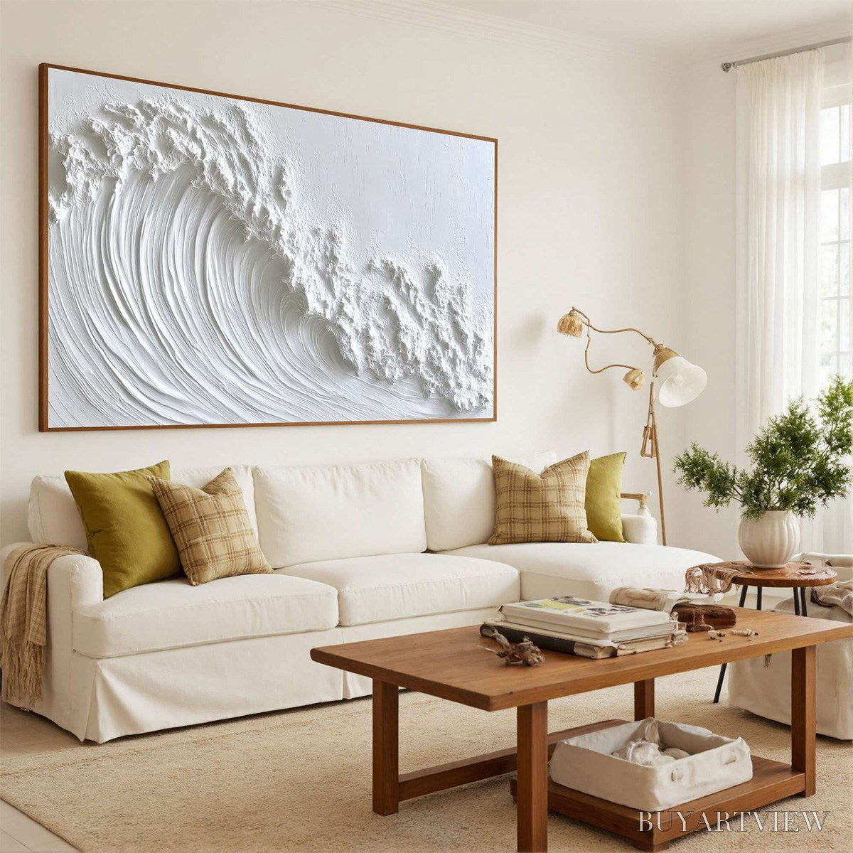 BUYARTVIEW White Crest – Textured Impasto Seascape Oil Painting - image 4
