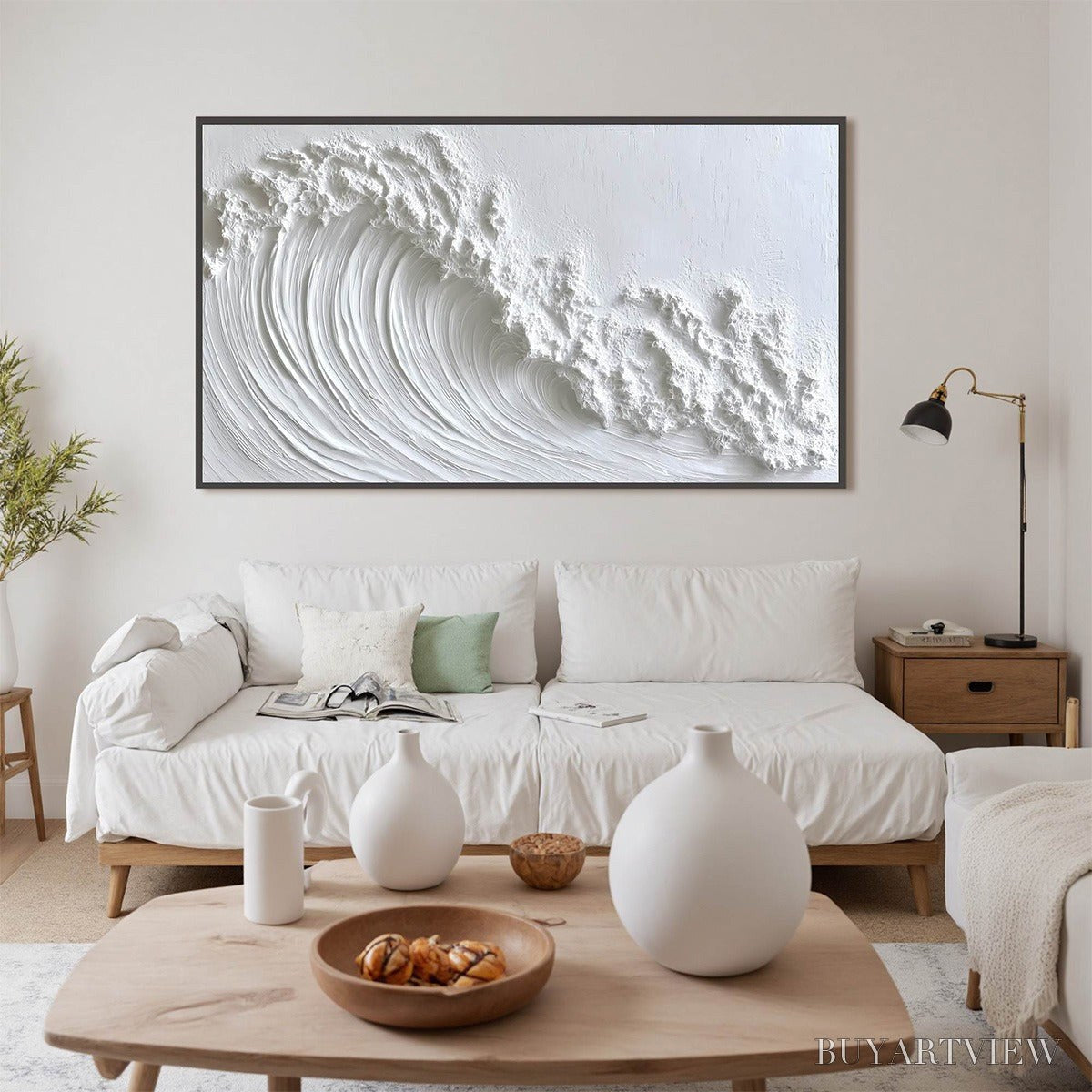 BUYARTVIEW White Crest – Textured Impasto Seascape Oil Painting - image 5