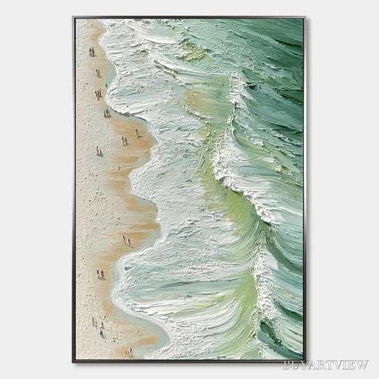 BUYARTVIEW Seashore Serenade – Textured Impasto Beach Oil Painting - image 1