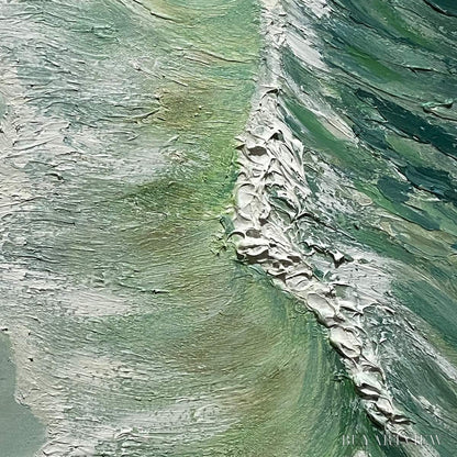 BUYARTVIEW Seashore Serenade – Textured Impasto Beach Oil Painting - image 3