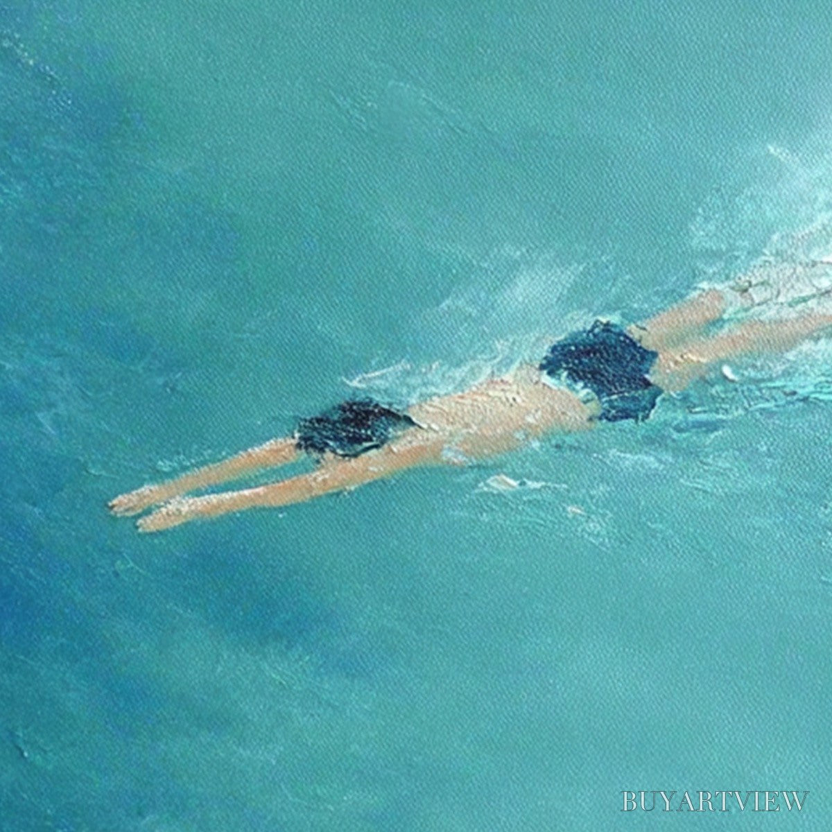 BUYARTVIEW Ocean Dive – Textured Minimalist Seascape Oil Painting - image 3