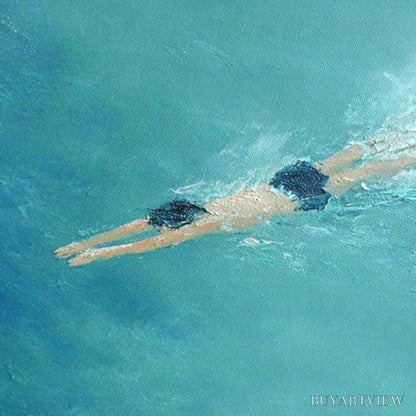 BUYARTVIEW Ocean Dive – Textured Minimalist Seascape Oil Painting - image 3